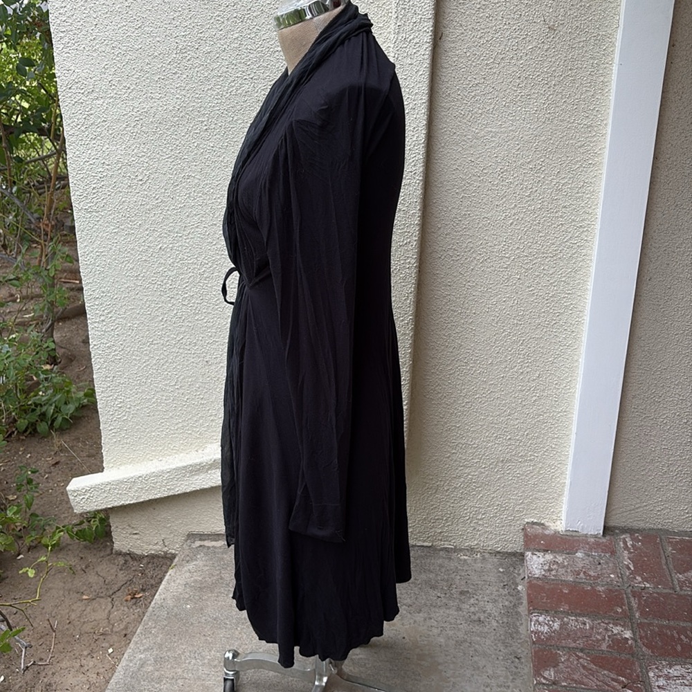 Luna Luz silk blend stunning black wrap around dress silk blend.Founded in Spain - Picture 4 of 10